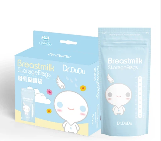 কাস্টম প্রিন্টেড প্লাস্টিক স্ট্যান্ড আপ প্যাকেজিং পুনঃব্যবহারযোগ্য পোষা প্রাণী/পিই বিপিএ ফ্রি ব্রেস্ট মিল্ক স্টোরেজ ব্যাগ