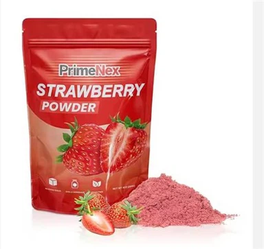 কাস্টম প্রিন্টেড স্ট্রবেরি পাউডার ব্যাগ স্ট্যান্ড আপ মাইলার জিপার ব্যাগ ড্রাগন ফ্রুট পাউডার ময়েশ্চার প্রুফ ফ্রুট পাউডার প্যাকেজিংয়ের জন্য